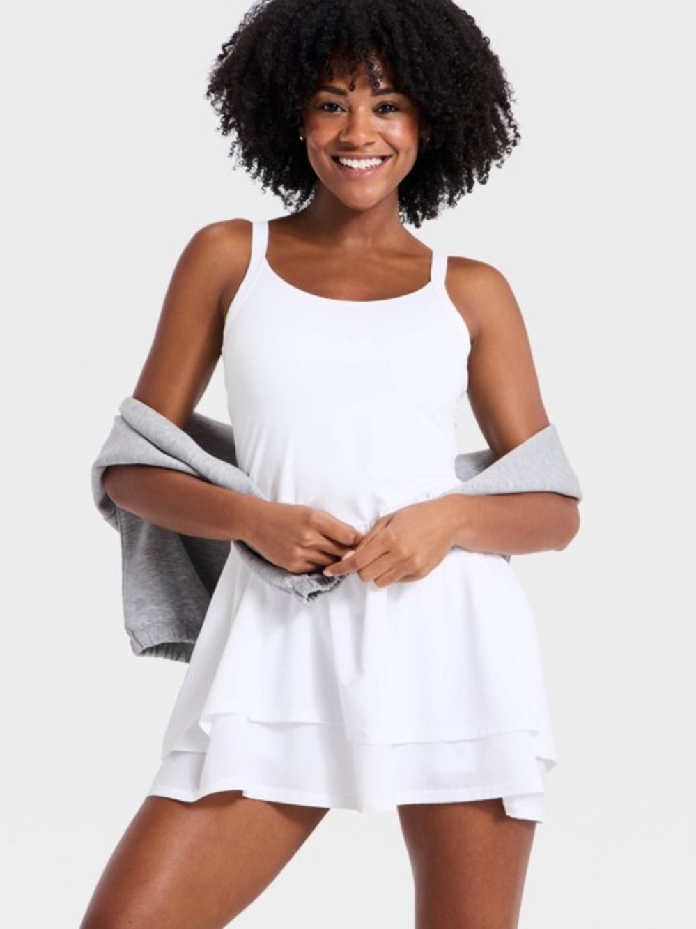 Women's Active Knit Layered Dress - All In Motion™ White XS